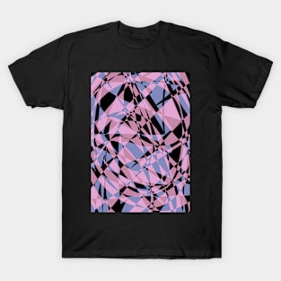Black and Pink Geometric Pattern T-Shirt